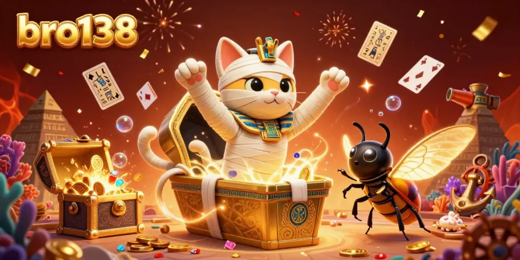 Spin the reels at bro138, where Egyptian treasures and casino excitement collide in vibrant 3D!