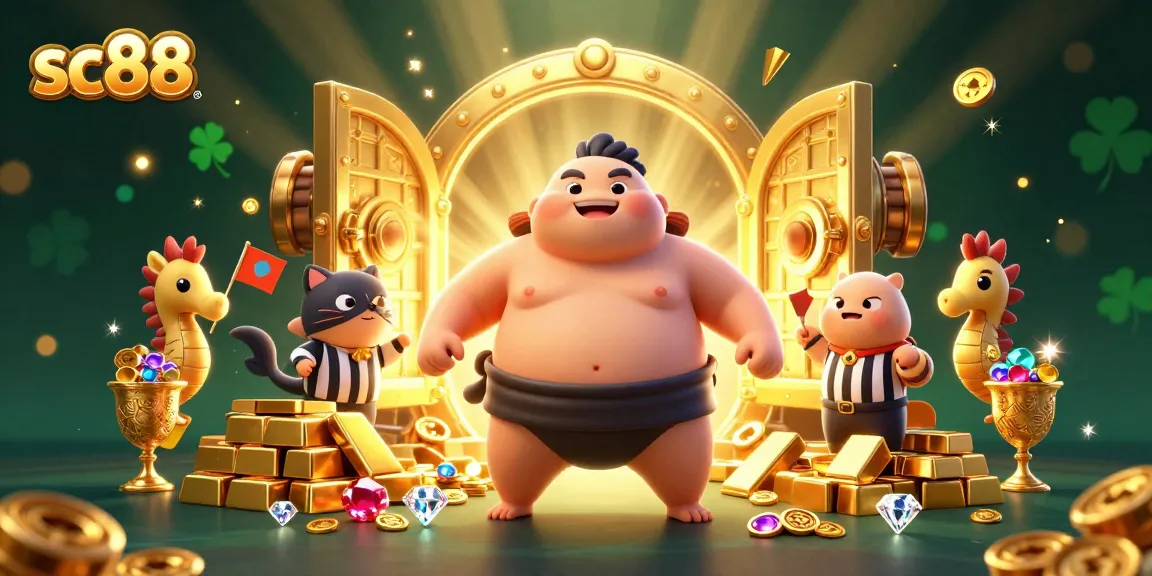 Experience the excitement of sc88 with a vibrant underwater casino scene filled with treasure and festive characters.