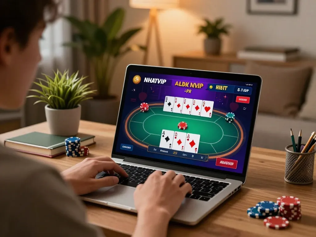 Engaging gameplay on nhất vip 9 online poker platform with vibrant interface and ambient lighting.