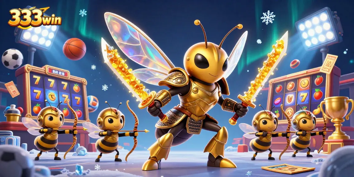 Engage in thrilling gameplay at 333win with vibrant 3D visuals showcasing exciting slots and sports elements.