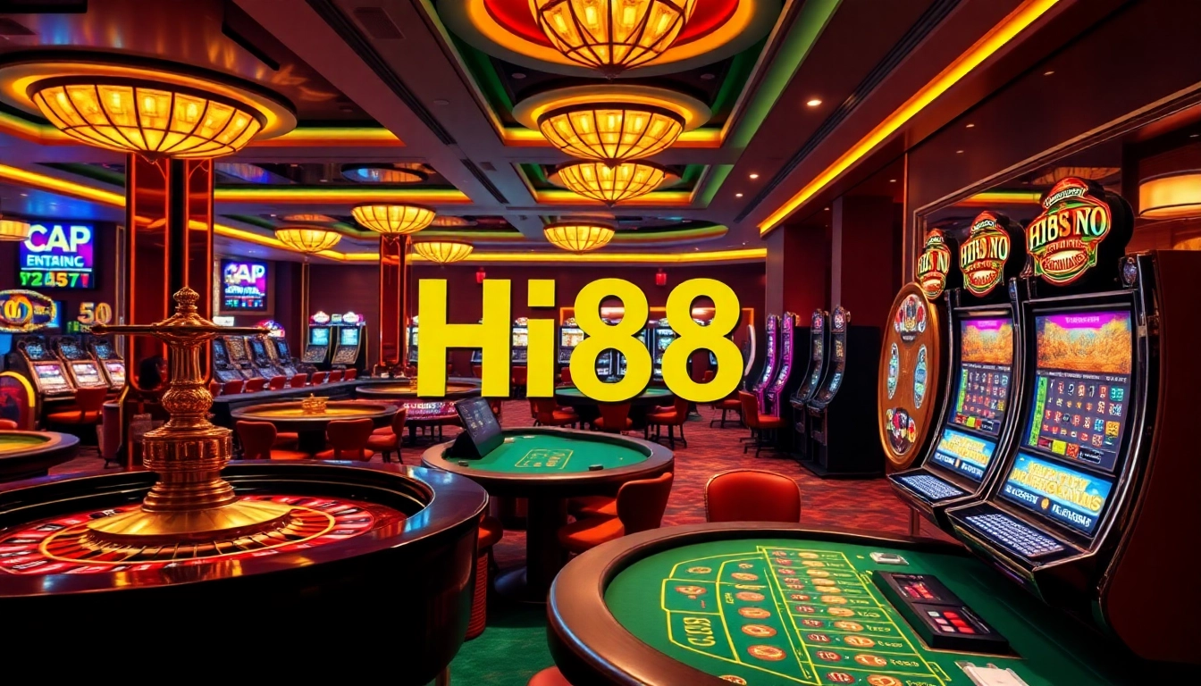 Hi88 players strategizing at an exciting casino table with chips and roulette wheel.