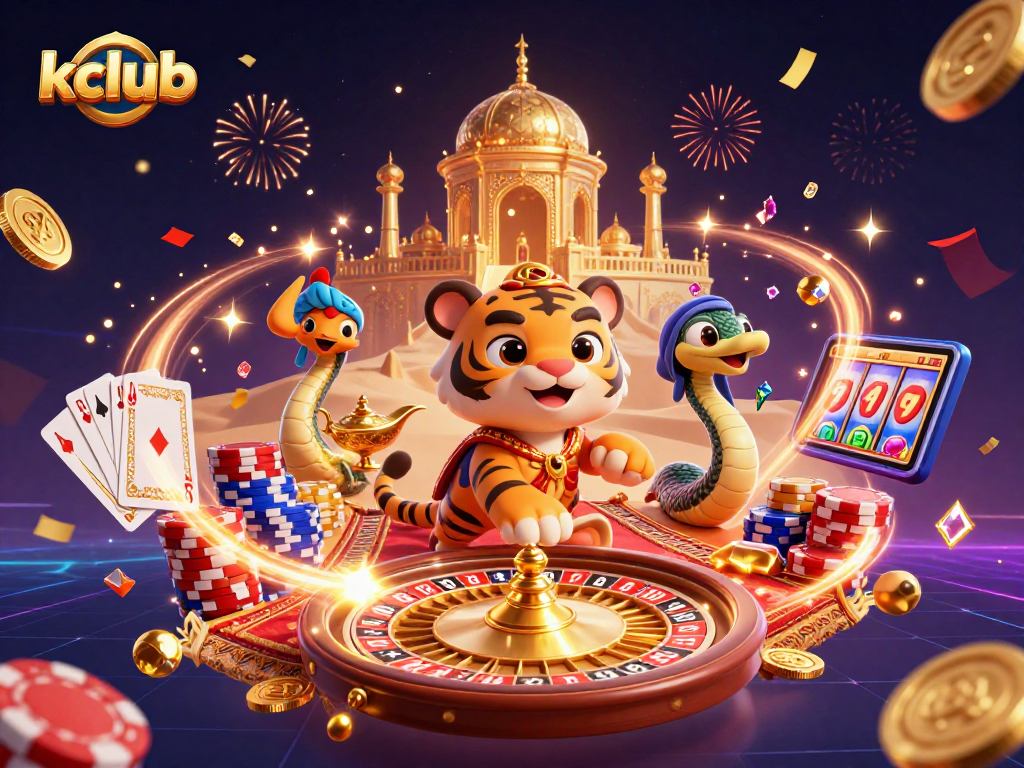 kclub offers thrilling action with a cartoon sultan, vibrant casino elements, and dazzling treasures.