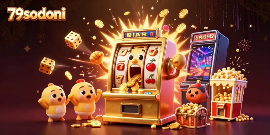 Experience the thrilling jackpot of 79sodoni with vibrant 3D slot machines and celebratory visuals.