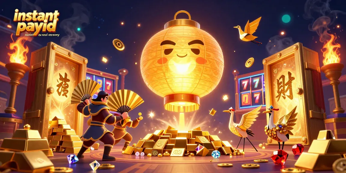 Experience instant payid pokies australia real money with a vibrant 3D casino illustration featuring golden elements and slot themes.