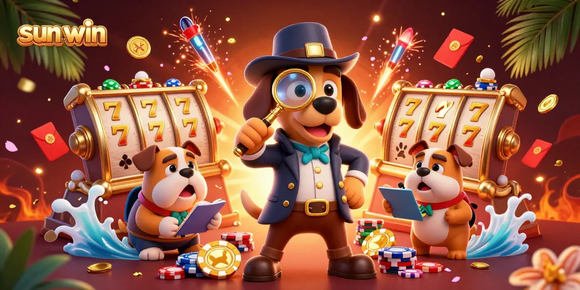 Experience the excitement of casino gaming with sun-win's vibrant 3D illustration showcasing thrilling slot action.