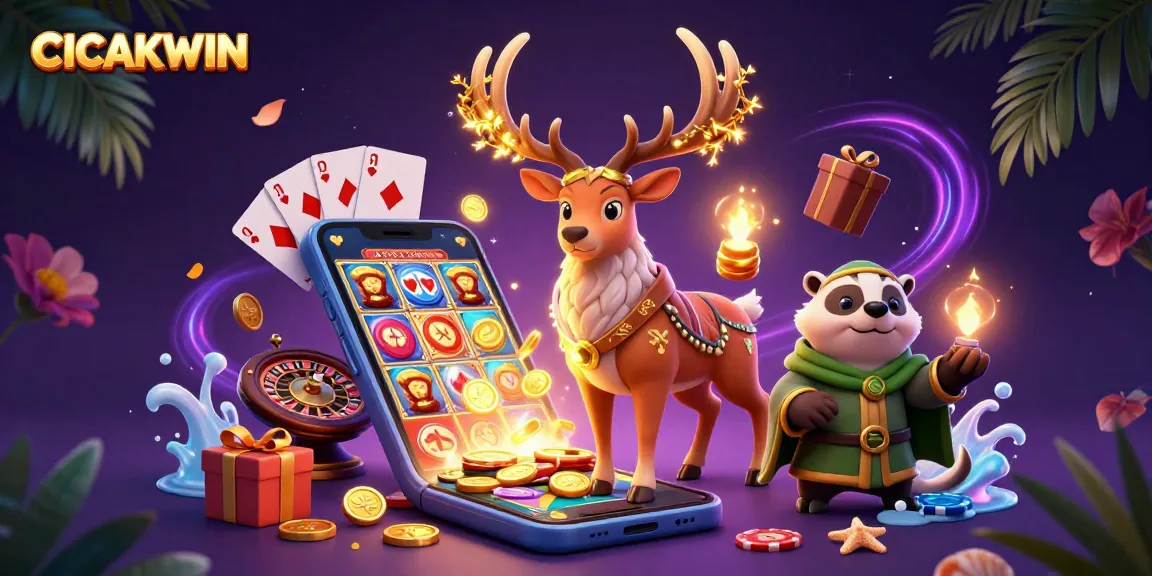 Spin the reels at CICAKWIN with golden coins and vibrant game elements!
