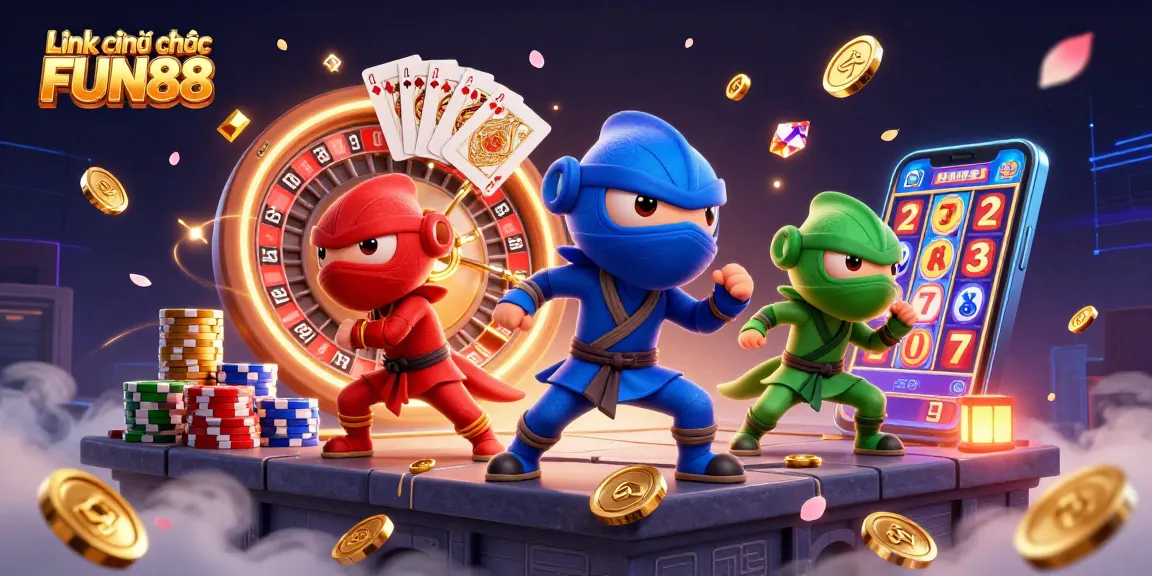 Experience exciting gameplay at Link chính thức FUN88 with vibrant casino elements and dynamic characters.