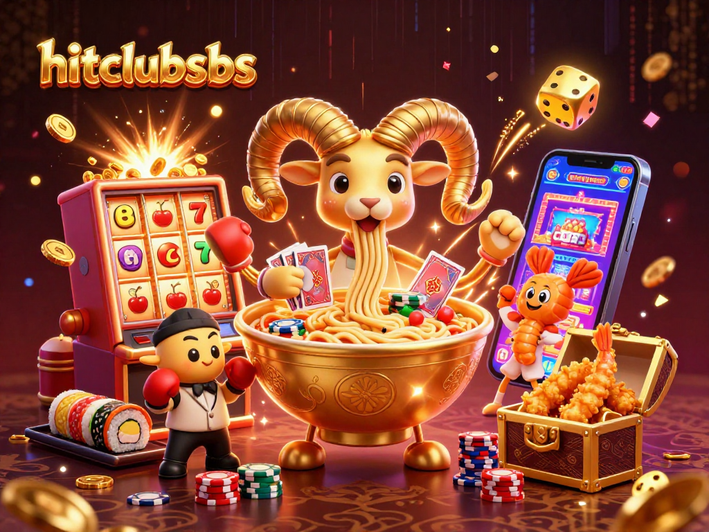 hitclubsbs engages players with a vibrant 3D illustration of unique casino characters and jackpot excitement.