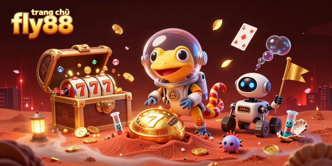 Experience the excitement of trang chủ fly88 as a Martian gecko discovers a golden casino packed with treasures.