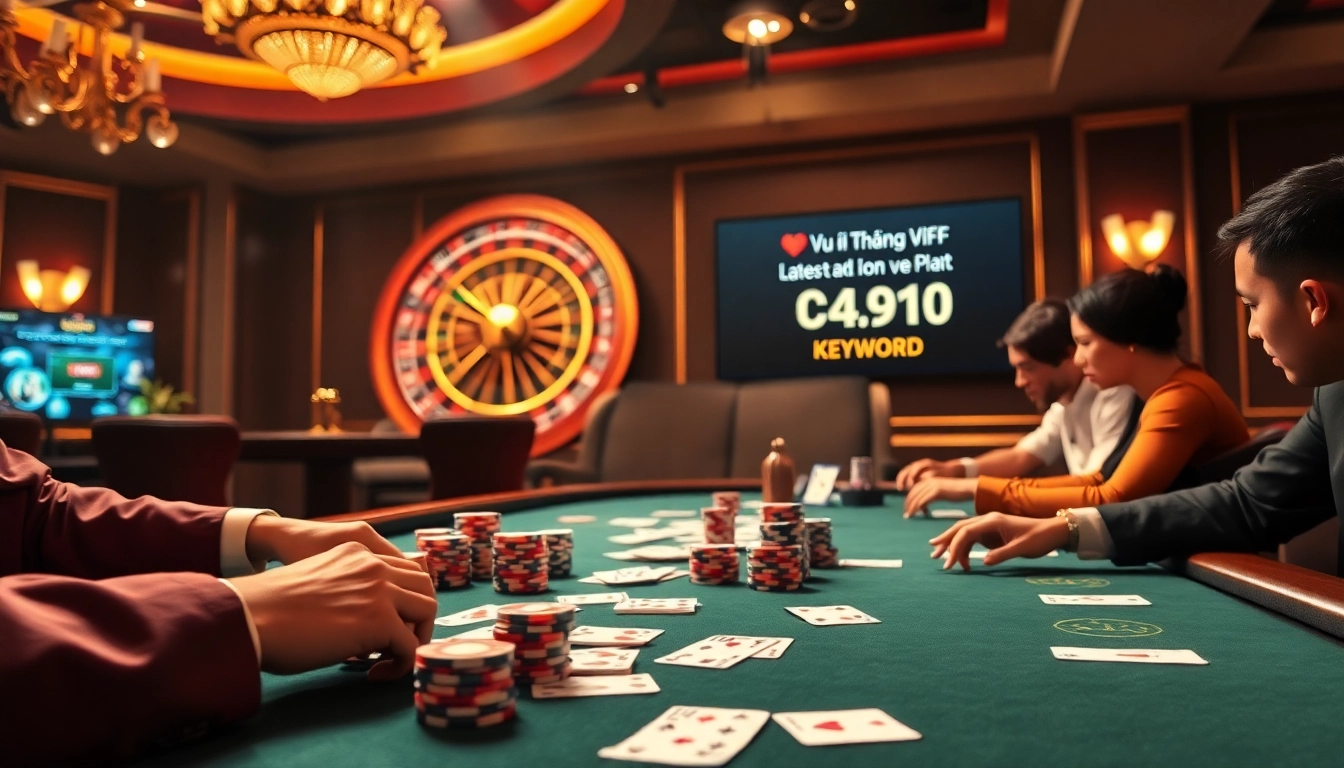 Experience the excitement of gambling promotions with Ưu đãi thành viên 6FF at a stylish poker table.