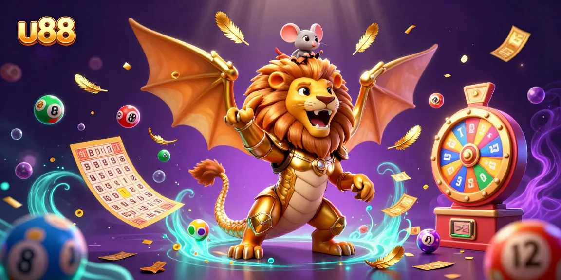 Experience the thrill of u88 with a dynamic 3D casino scene showcasing exciting gambling elements.