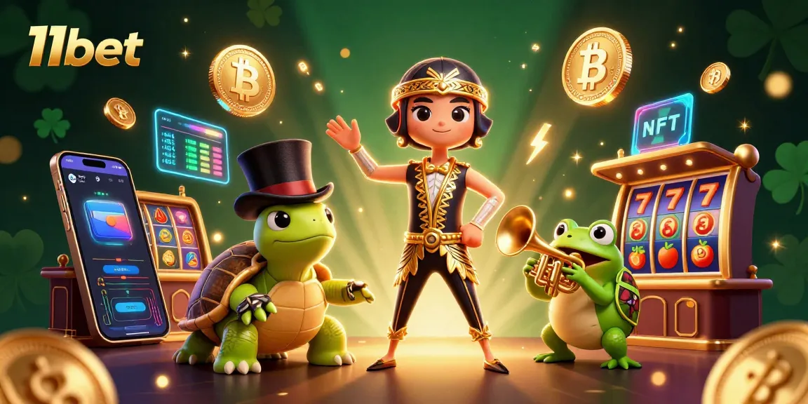 Experience the thrill of playing slots with 11bet as vibrant characters bring the casino to life.