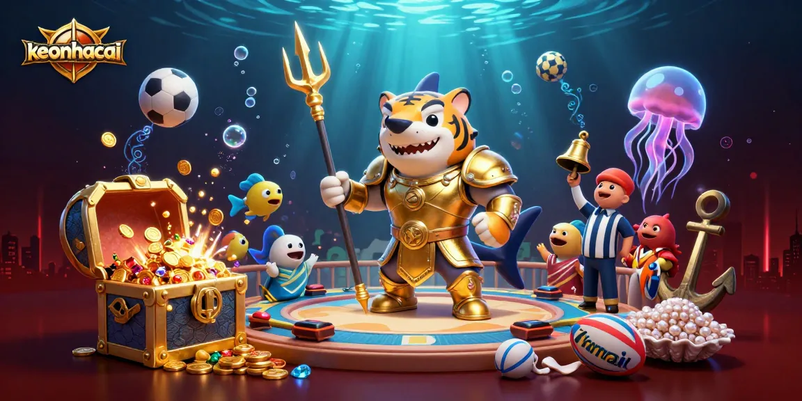 Engage in thrilling keonhacai betting with a dynamic scene of a tiger shark in gladiator armor