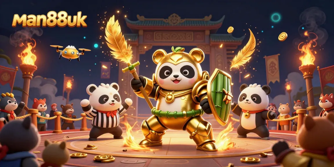 man88uk casino action scene with vibrant characters, special effects, and online gaming elements