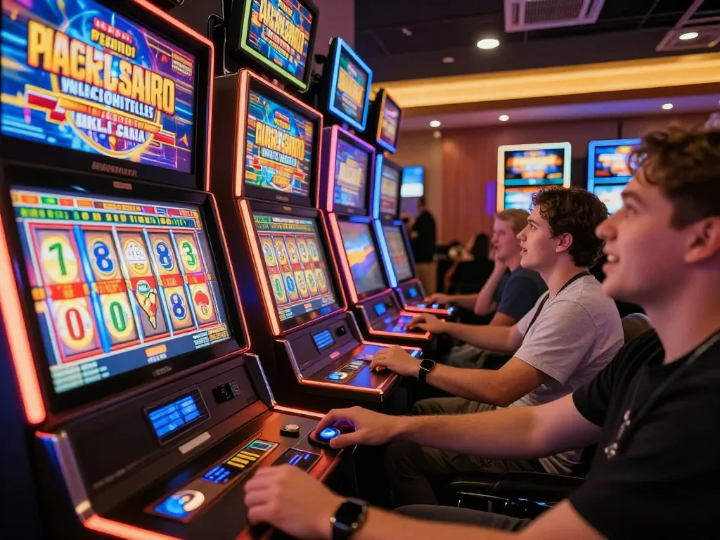 Players enjoying thrill of b52 slot machines with vibrant screens and exciting gameplay.