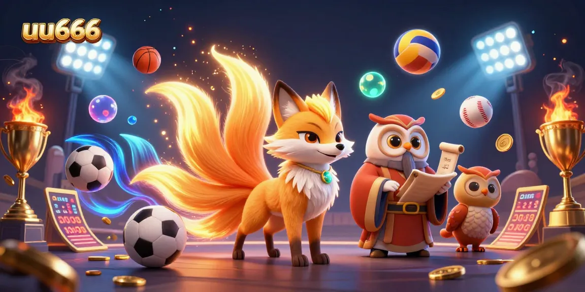 Engage with uu666's vibrant spirit-filled illustration showcasing dynamic sports betting elements.