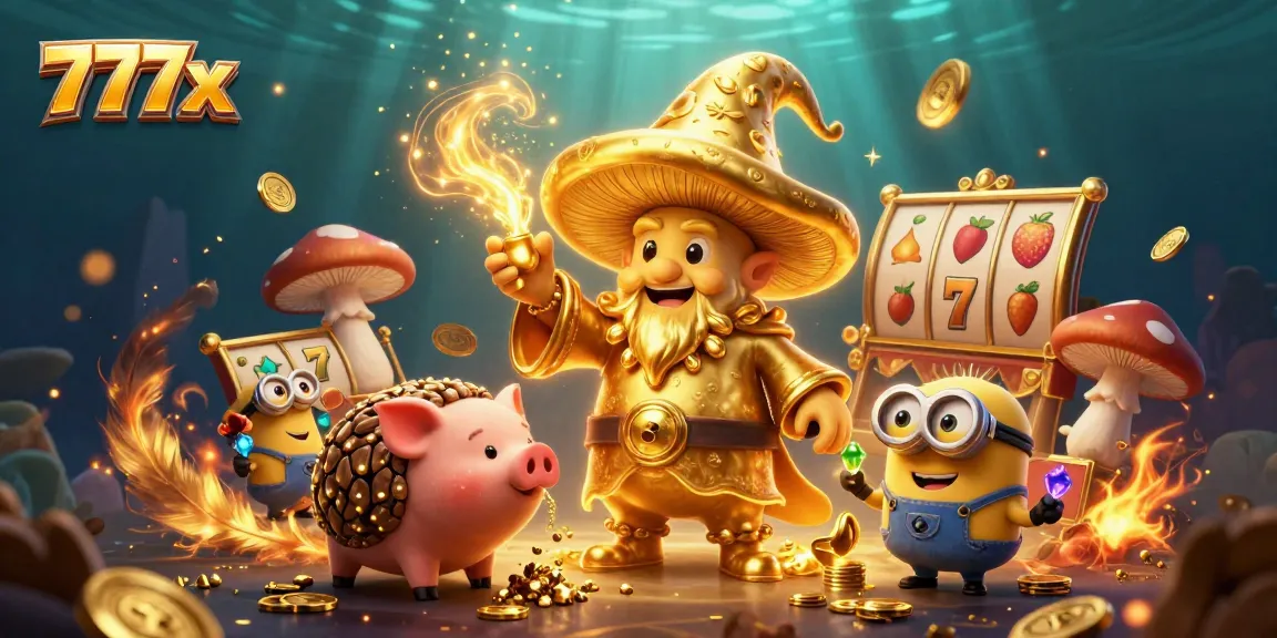 Experience the enchantment of slots with the magical scene of 777x featuring wizardry and treasures.