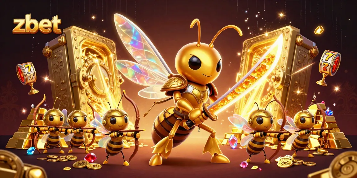 Join zbet's thrilling adventures with samurai hornets and treasure in this dynamic casino illustration.