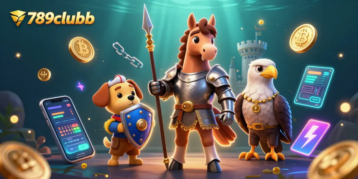 Engage with 789clubb in a thrilling casino game scene featuring 3D knight, squire, and falcon.