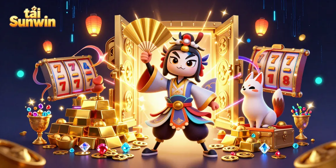 Experience the adventure of tải Sunwin with fortune and excitement in a detailed casino scene.