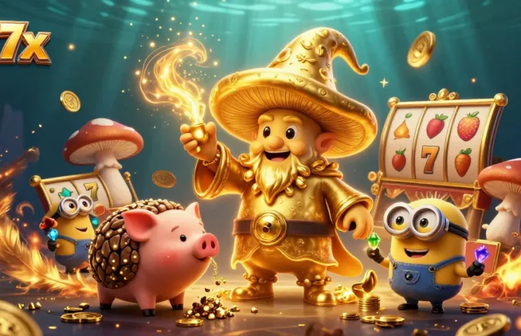Experience the enchantment of slots with the magical scene of 777x featuring wizardry and treasures.